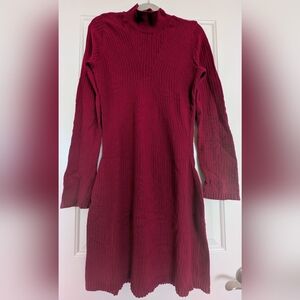 & Other Stories Mock Neck Dress In Fuchsia, Size Large
